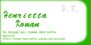 henrietta koman business card